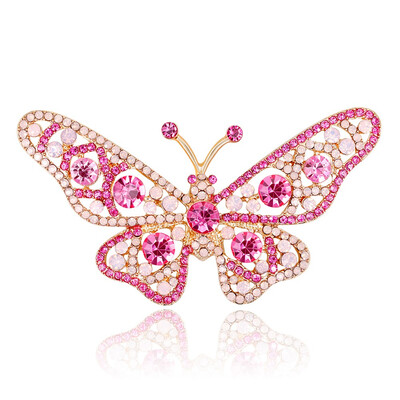 

New Fashion Hollow Wild Color Crystal Alloy Butterfly Brooch For Women