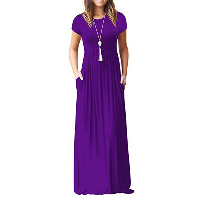 

Pure color long dress