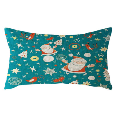 

Tailored Christmas Santa Claus Pillow Case Linen 30x50cm Throw Cushion Cover Home Decor