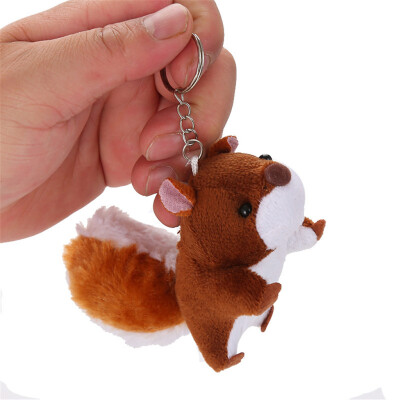 

Siaonvr Cute Soft Squirrel Pendant Key Chain Funny Stuffed Plush Doll Kids Toy Gift