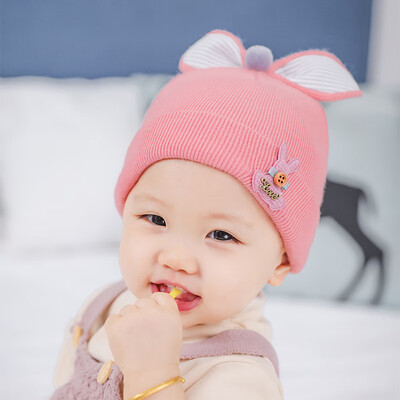 

2019 autumn&winter babys babys babys knitted pure cotton cover bow rabbit cartoon cute babys hat