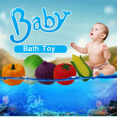 

YIWULARubber Vegetables Water Toy Baby Bathroom Pool Bath Toy Accessory for Kid