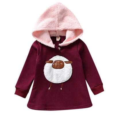 

Autumn Casual Baby Girls Cartoon Print Long Sleeve Hoodie T-shirt Dress Kids Toddler Sundress