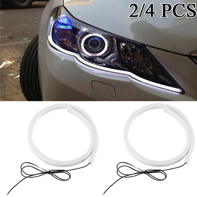 

24Pcs 60cm White Car Flexible Tube LED Strip White Flexible Light Soft Tube Guide Daytime Runnning DRL Light Headlight