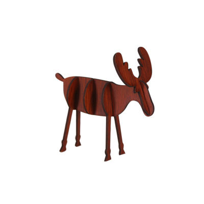 

DIY Assembly Wooden Reindeer Christmas Craft Desktop Ornaments Holiday Party Decor Supplies