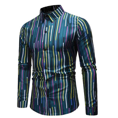 

Tailored Mens Casual Button Turn-Down Collar Slim Fit Long Sleeve Top Shirt Blouse