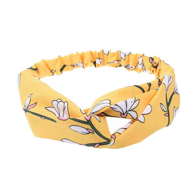 

Women Flora Printed Headband Rope Elastic Hair Bands Hair Gum Clip Women Female Turban Hair Accessories haarbanden voor vrouwen