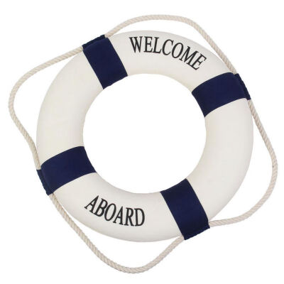 

Umiwe Navy StyleHanging Foam Lifebuoy Home Decor Nautical Welcome Aboard Decorative Ring Room Bar Home Decoration