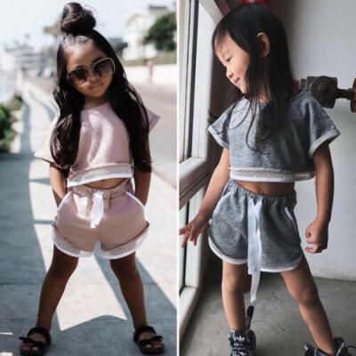 

Toddler Kids Baby Girl Tops T-Shirt Shorts Pants Outfit Clothes Tracksuit Summer