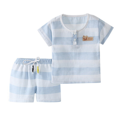 

Summer 2pcs Set Baby Girls Boys Clothing Set Candy Color Stripe Cotton Sports T-Shirts Shorts Toddler Clothes Set 1-6Y