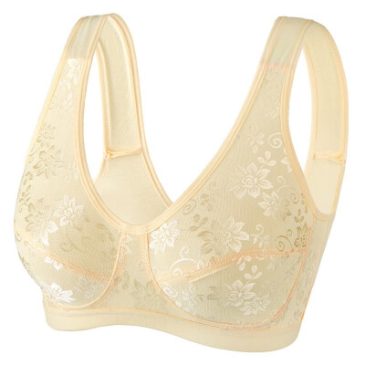 

Middle-aged Mother Comfortable Sleep Bra With Fertilizer And Increased Vest Bra Front Buckle Cotton Bra