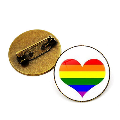 

Gay Pride Time Gem Brooch Fashion Love Rainbow Brooch Jewelry Needle for Your Loved One