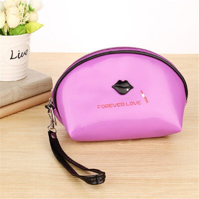 

PU Leather Cosmetic bag for Makeup Women Small Portable Shell Shape Letter Printing Travel Storage Bag Toiletry Pouch Makeup Bag