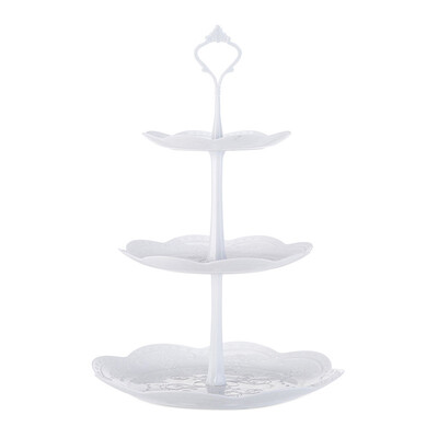 

Gobestart 3-Tier Cupcake Stand Cake Dessert Wedding Event Party Display Tower Plate Round