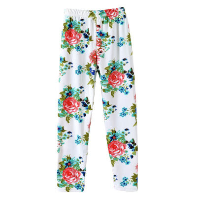 

New 2-13Y Children Girls Leggings Kids Butterfly Floral Flower Print Pants Girls Pants