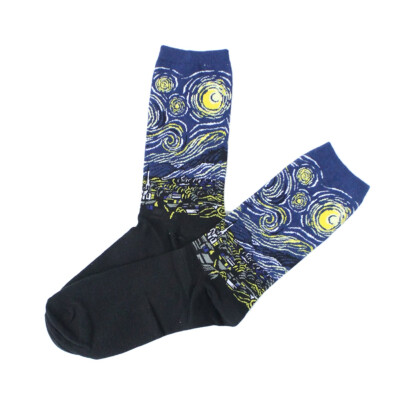 

Spring Retro Women Masterpiece Socks Ukiyoe Art Mona Lisa Van Gogh Mural World Autumn Famous Oil Painting Men Couple Funny Socks