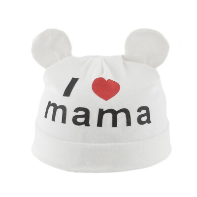 

2017 Baby Boys&Girls Hat Newborn Baby Cotton Love mama print Caps Hats Baby Girls Knitted Beanies Cap
