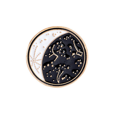 

Cute Cartoon Hard Enamel Constellation Moon GOOD VIBES Alloy Brooches Lapel Pin