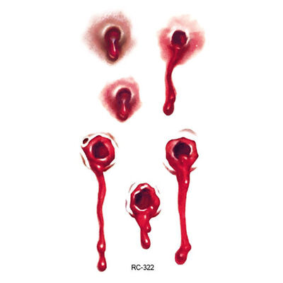 

Halloween Zombie Scar Tattoo with False Knot Blood Makeup Halloween Decoration Wound Scary Blood Injury Waterproof Sticker