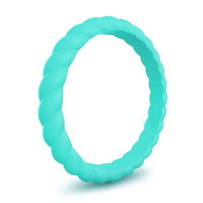 

1Pc Silicone Wedding Ring For Women Thin Braided Rubber Wedding Bands For Men Women Sports Active Fitness Riding Climbing Work