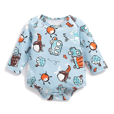 

Newborn Baby Clothes 0-3T New Autumn Infant Baby Girls Boys Long Sleeve Cartoon Animal Print Rompers Kids Jumpsuit Outfits
