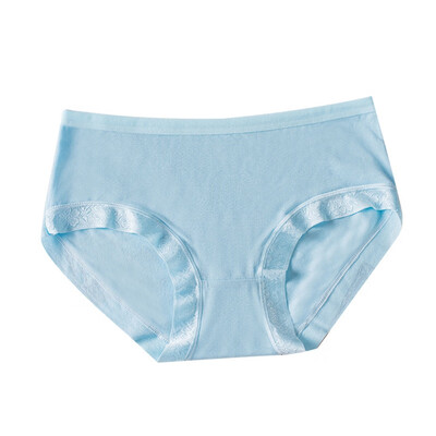 

Cotton Women Panties Solid Color Seamless Ladies Lace Middle Waist Lingerie Sexy Breathable Panties