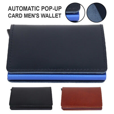 

Mens Fashion Automatic Pop-up Card Mens Wallet Leather Credit Card Holder