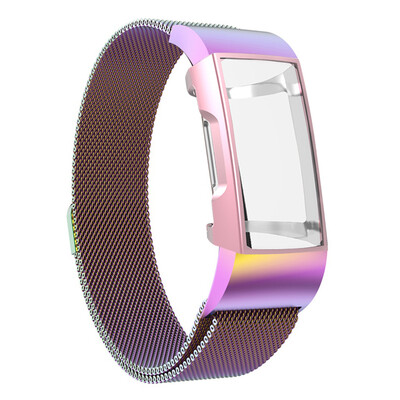 

〖Follure〗Milanese Stainless Steel Watch Band Strap Bracelet Case For Fitbit Charge 3