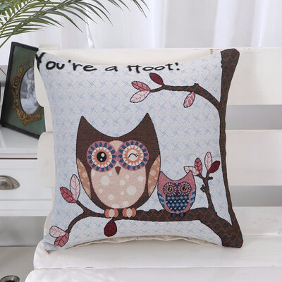 

bveteeOwl Cotton Cushion Covers Sofa Cushion Cases Cotton Linen Cushion Decorative Pillows Pillow Cover CoussinNo Inner