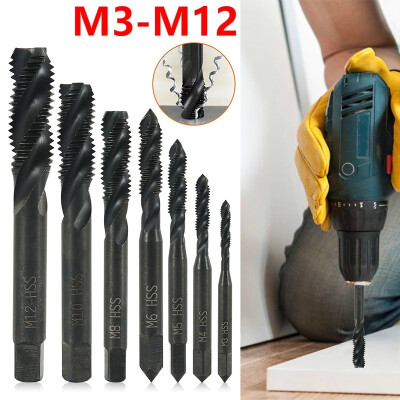 

Willstar 7pcs Square handle HSS M3-M12 spiral groove tap Metric Plug Tap Machine Screw Thread Drill Bits