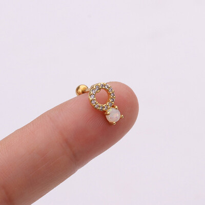 

1Pc Cz Cartilage Stud Moon Star Heart Cross Flower Crown Helix Piercing Tragus Stud Conch Earring