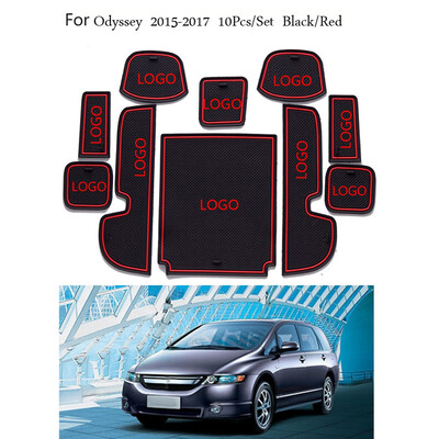 

10PCSSet Automobile Gate Slot Pad Replacement for Honda Odyssey 2015-2017 Dust Mats Non-Slip Cup Mats Auto Door Pad