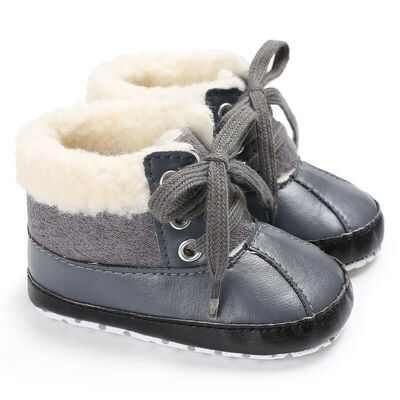 

Infant Toddler Shoes Baby Boy Ankle Snow Boots Crib Shoes Anti-slip Sneakers