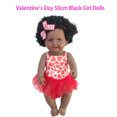 

Tailored Black Girl Dolls African American Play Dolls Lifelike 50cm Baby Play Dolls GN