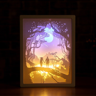 

〖Follure〗Creative Art Décor Lamp Light 3D Night Lamp Paper Pattern Painting LED Table