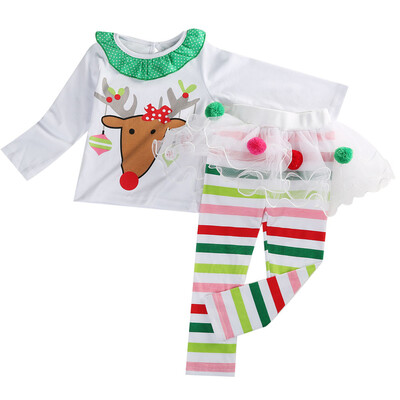 

2Pcs Xmas Toddler Kid Baby Boy Girl TopsLeggings Pants Outfit Christmas Clothes