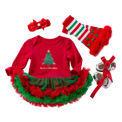 

Tutu Dress Leg Warm Clothing Trendy Infant Baby Girls Clothes Set Christmas Tree Print Kids Outfits Clothes