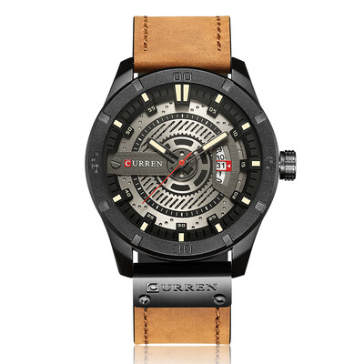 

CURREN Fashion Genuine Leather Men Watches 1ATM Life Water-resistant Quartz Casual Man Watch Relogio Musculino