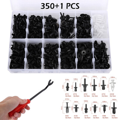 

350Pcs Car Body Screws Panel Push Fastener Plastic Push Pin Rivet Fasteners Trim Clip Bumper Rivets Kit