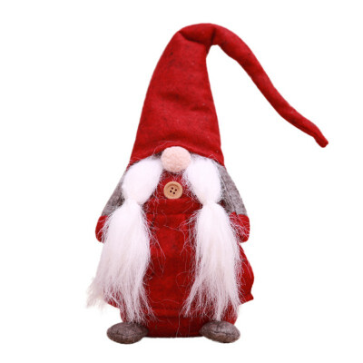 

Christmas Gnome Plush Desktop Ornaments Mini Standing Spirit Doll with Knotted Beard for Home Bar Christmas Decor Supplies