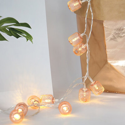 

2018 Nordic style rose gold light string lantern string Homefestivalweddingparty decoration Iron decor lights