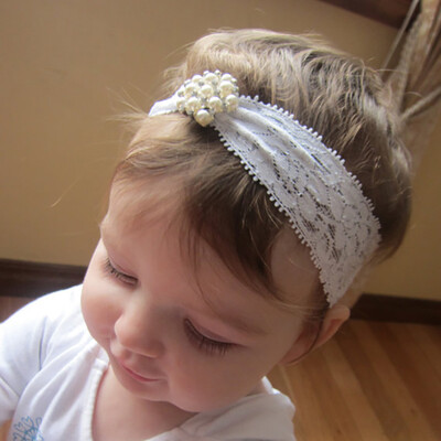 

Toddler Girl Hair Accessories Baby Girl Pearl Flower Design Headband Headwear Apparel Photography Prop Party Gift