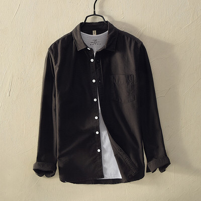 

Mens shirt Lapel Oxford leisure shirt autumn winter top
