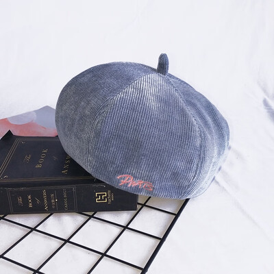 

Beret Female Korean Version of Baitao Corduroy Letter Pumpkin Cap in Autumn&Winter