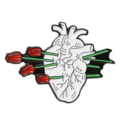 

Heart Organ Enamel Pins Bag Clothing Accessories Medical Jewelry Metal Badges