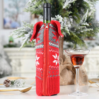 

Christmas Wine Bag Decorations For Home Santa Claus Wine Bottle Cover Snowman Gift Xmas Table Decor