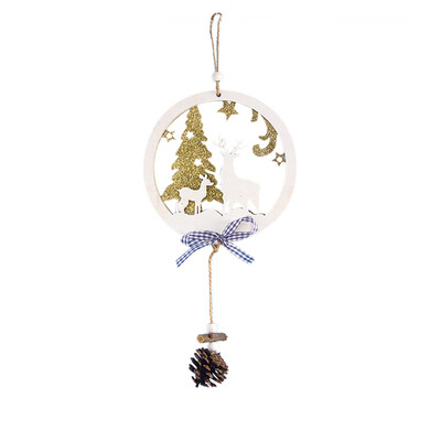 

Gobestart Christmas Great Gift Wooden Ornament Hanging Pendant Fretwork Circle Bauble