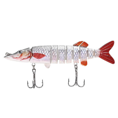 

5" 125cm 20g Lifelike Multi-jointed 9-segement Pike Muskie Fishing Lure Swimbait Crankbait Hard Bait Fish Treble Hook Tackle