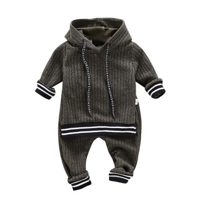 

Autumn Baby Boy Clothes Outfits 2pcs Long Sleeve Striped Letters Hoodie SweatshirtTrousers Pants Casual Sets