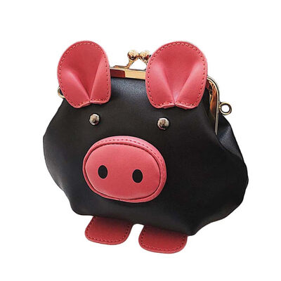 

Cute Women Pig Kiss Lock Faux Leather Crossbody Shoulder Bag Phone Cash Holder